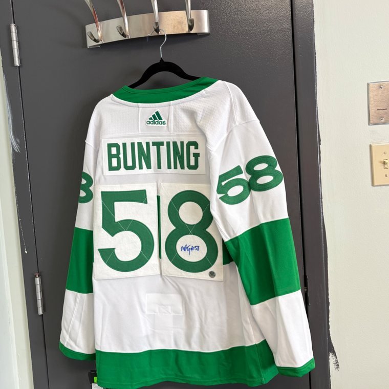 Autographed Michael Bunting Toronto St. Pats jersey